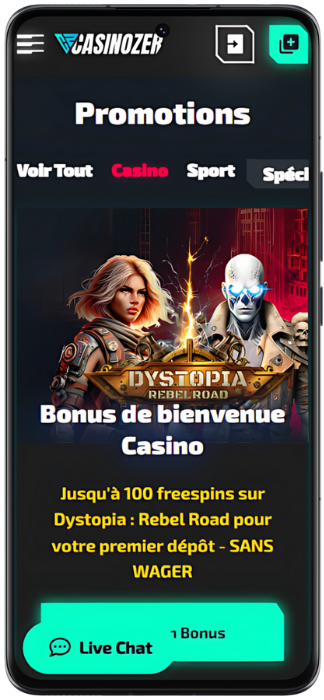 Casinozer Capture d'écran du jeu de casino