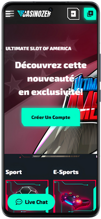 Casinozer Capture d'écran du site Web